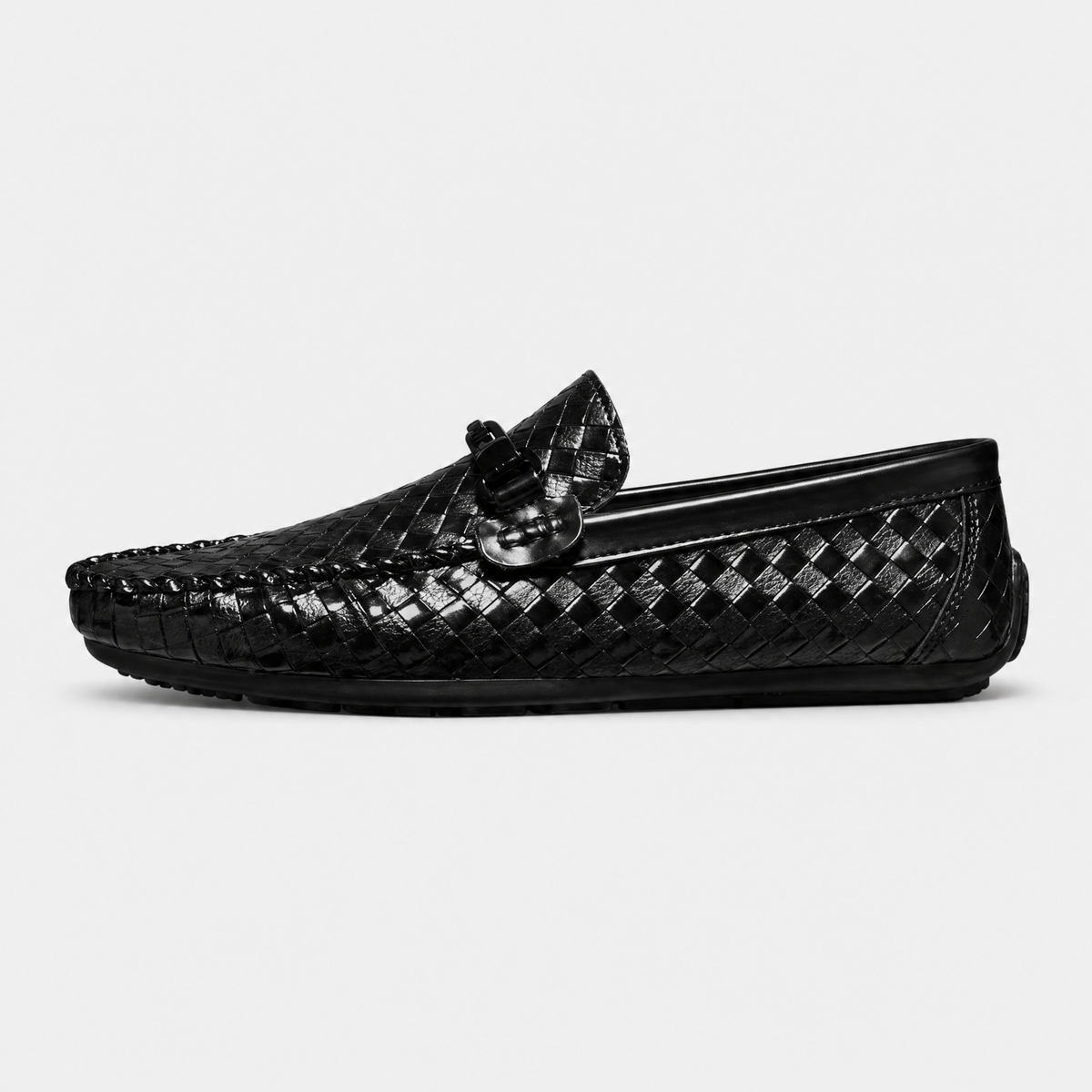 Men's Leather Loafers | Woven Slip-On Driving Style