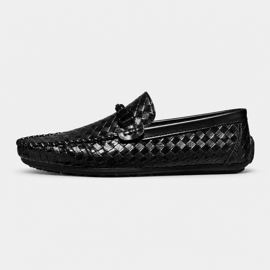 Men's Leather Loafers | Woven Slip-On Driving Style