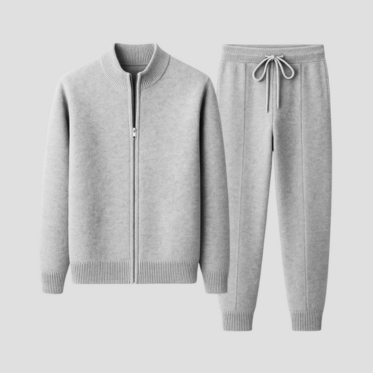 Men's Comfortable Lounge Set | Merino Wool Zip Jacket and Pants