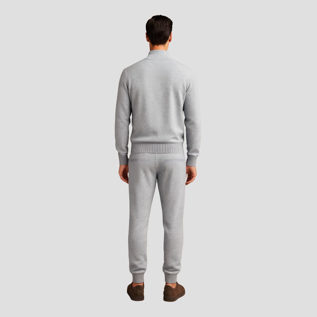 Men's Comfortable Lounge Set | Merino Wool Zip Jacket and Pants
