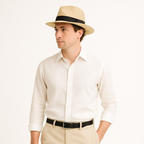 Men's Panama hat wide brim paper straw summer sun hat