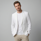 Men linen blazer lightweight tailored fit for formal events