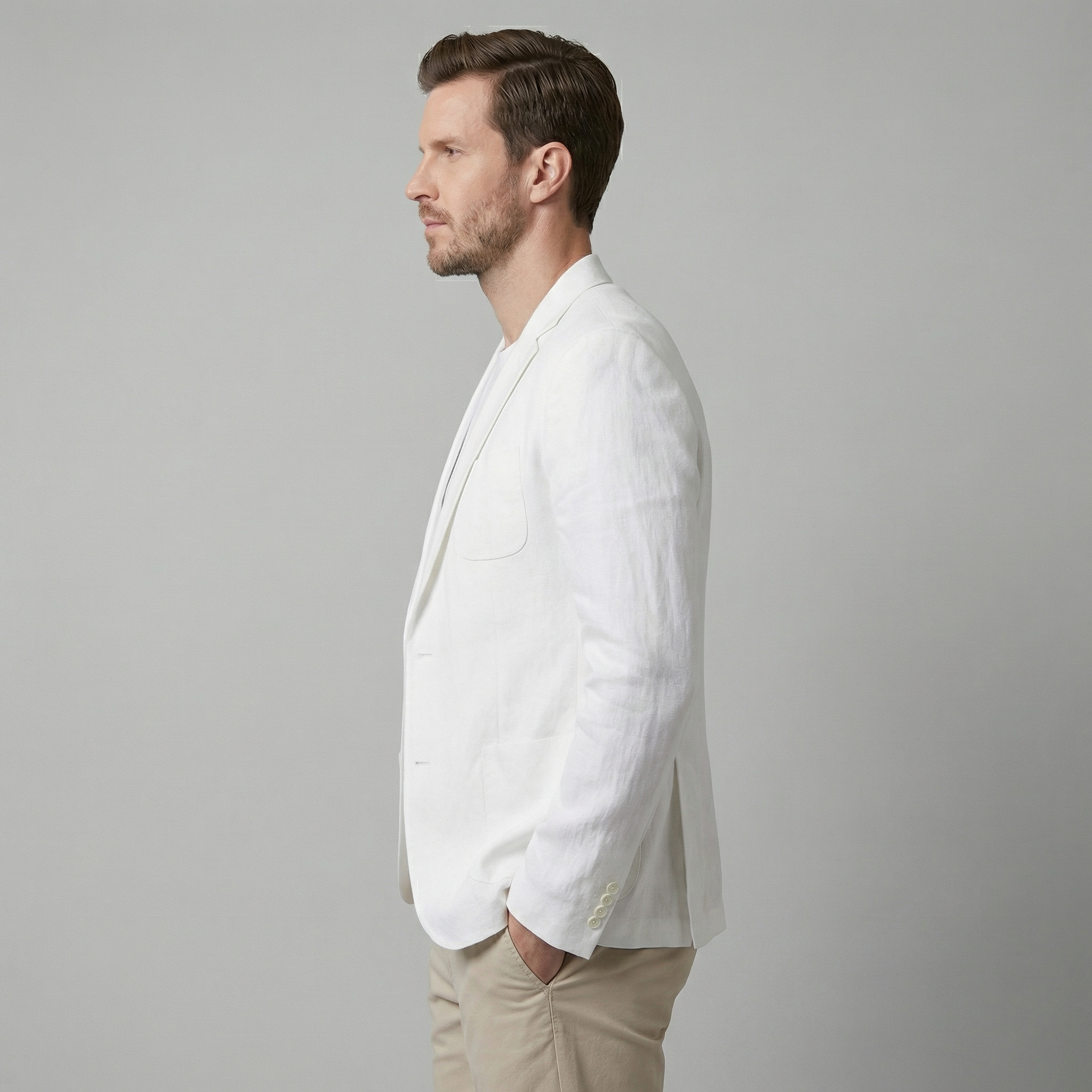 Men linen blazer lightweight tailored fit for formal events