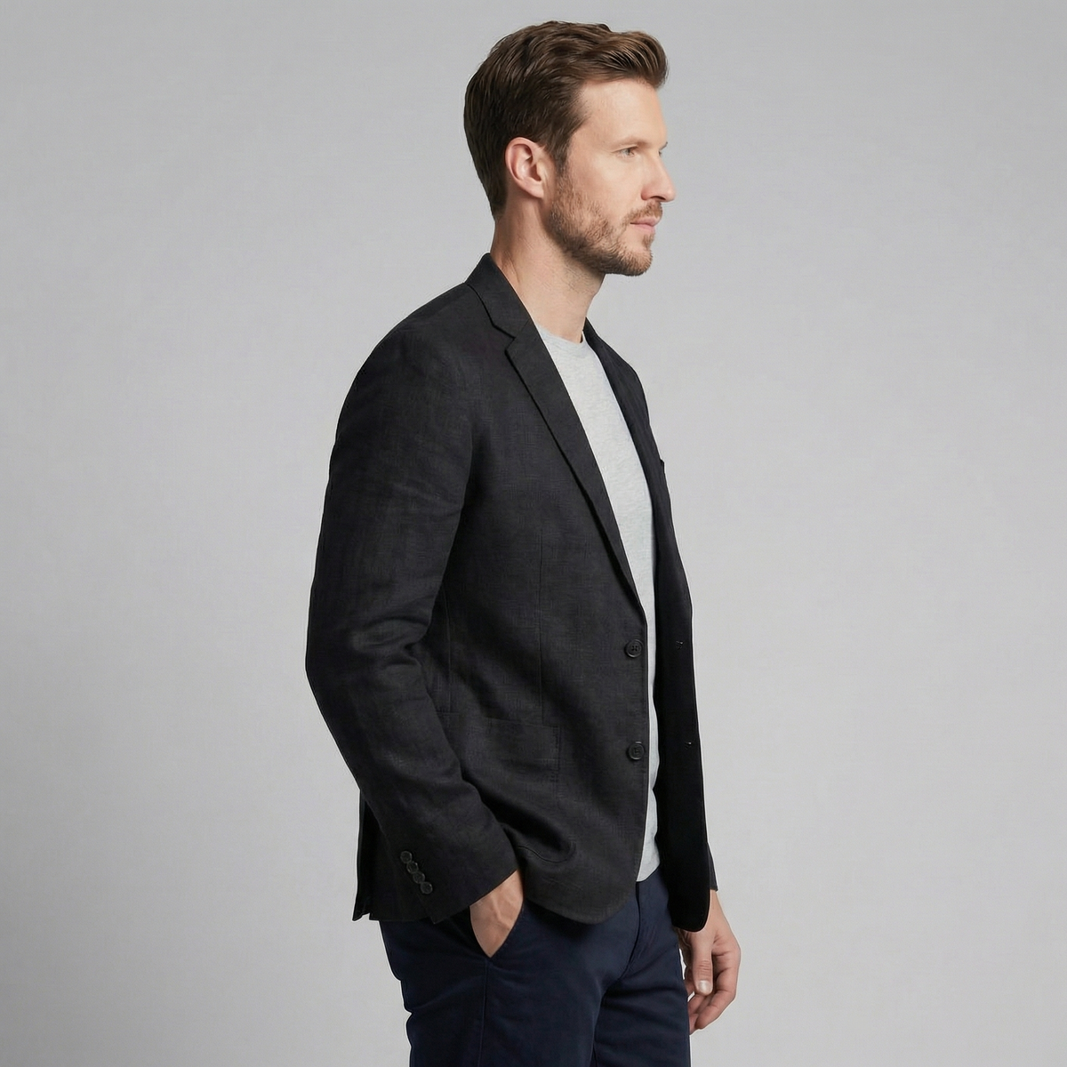 Men linen blazer lightweight tailored fit for formal events