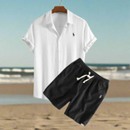 Men Two Piece Linen Set Shirt and Shorts Relaxed Fit | Della