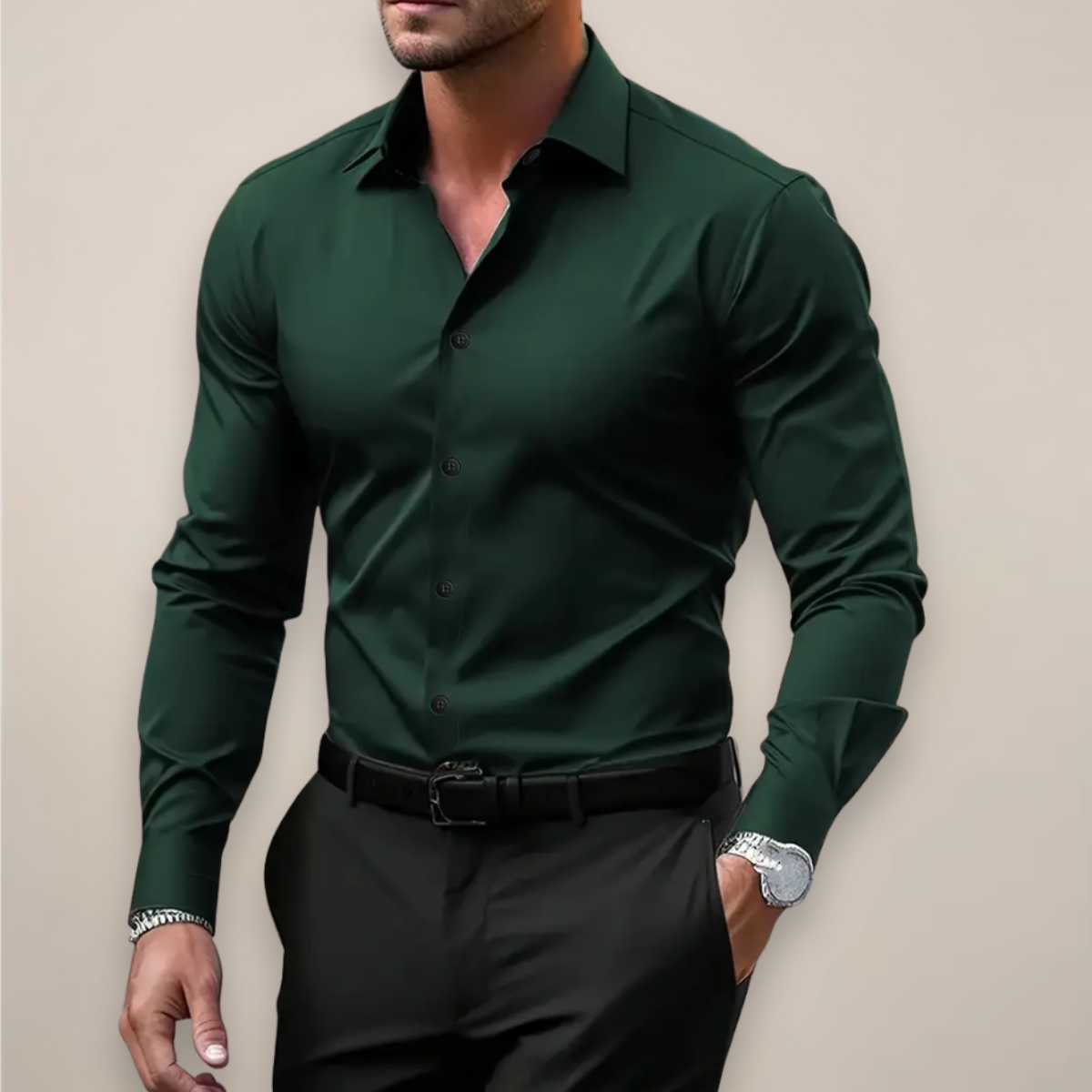 Men's slim fit spring shirt casual and office wear