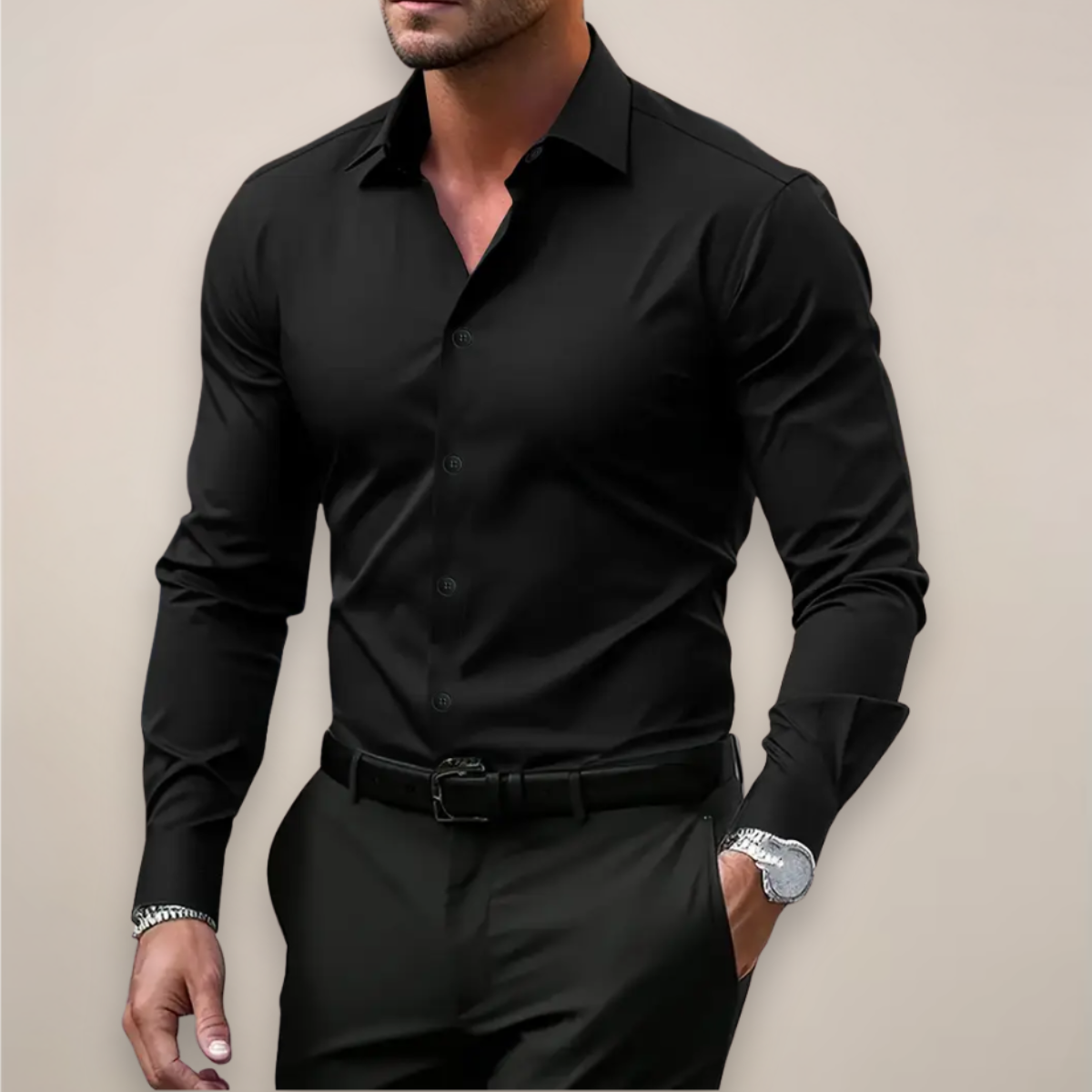 Men's slim fit spring shirt casual and office wear