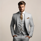 Men's three-piece suit spring formal with jacket, vest and trousers