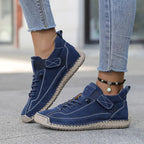Women's lightweight breathable leather slip-on sneakers with wide toe box
