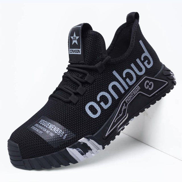 Safety shoes with steel toe and anti-puncture Kevlar sole, ankle protection, EN ISO 20345