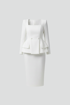 Women 2 piece skirt suit set tailored blazer and slim skirt