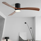 Ceiling fan with LED light, 6 speeds and reversible motor, 96–142 cm