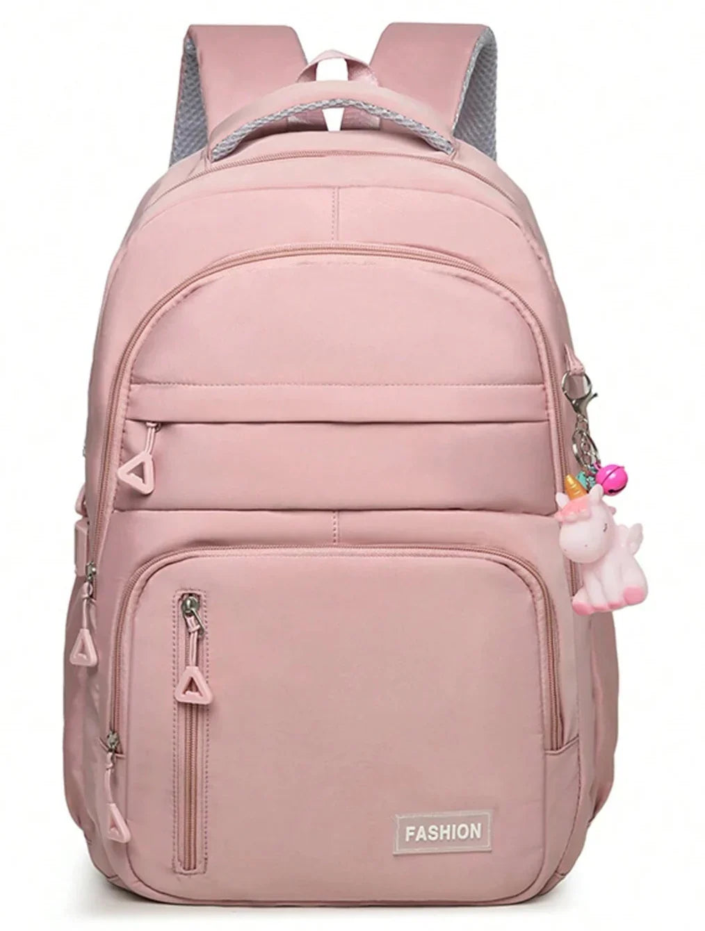 Girls pink waterproof backpack with laptop compartment, school bag