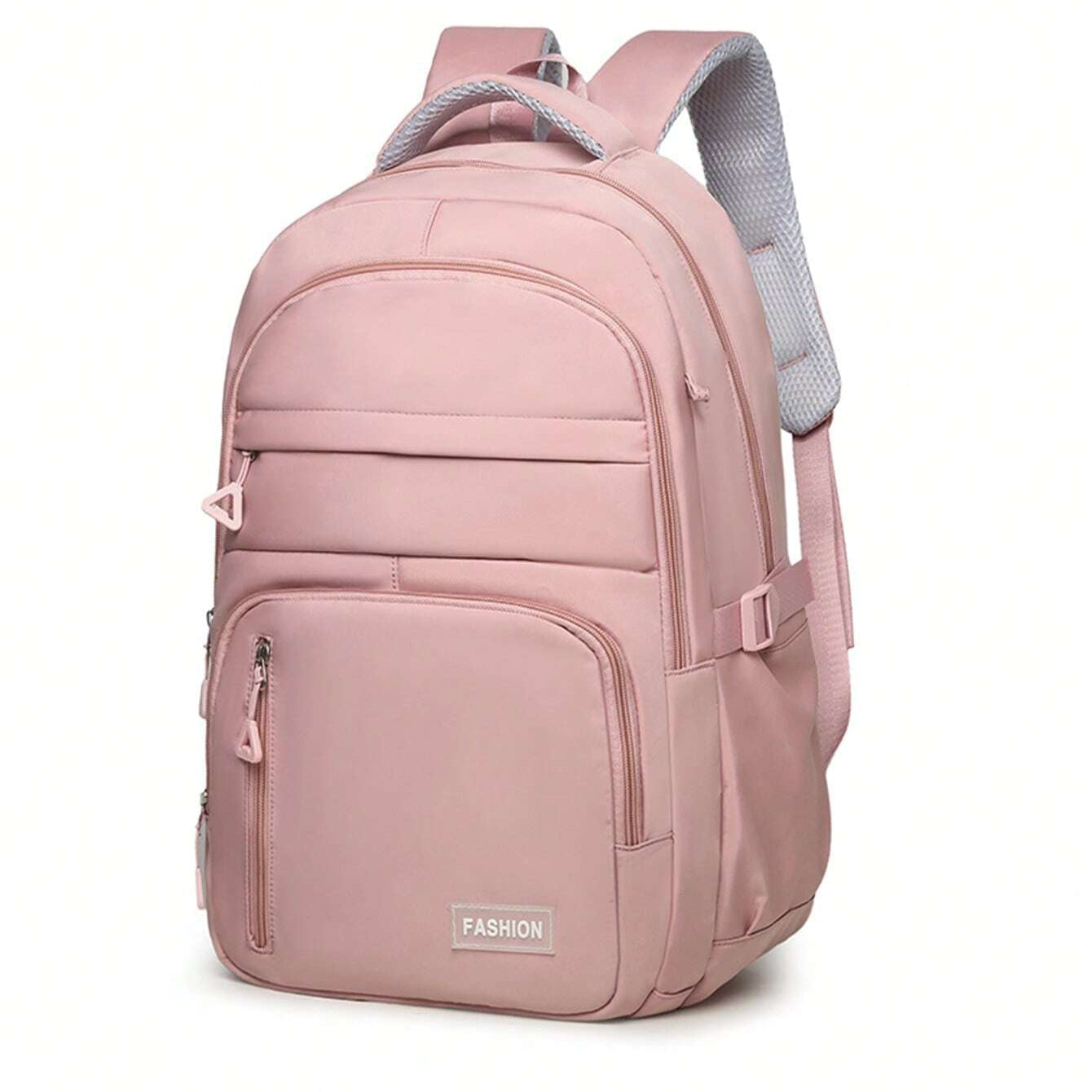 Girls pink waterproof backpack with laptop compartment, school bag