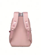 Girls pink waterproof backpack with laptop compartment, school bag