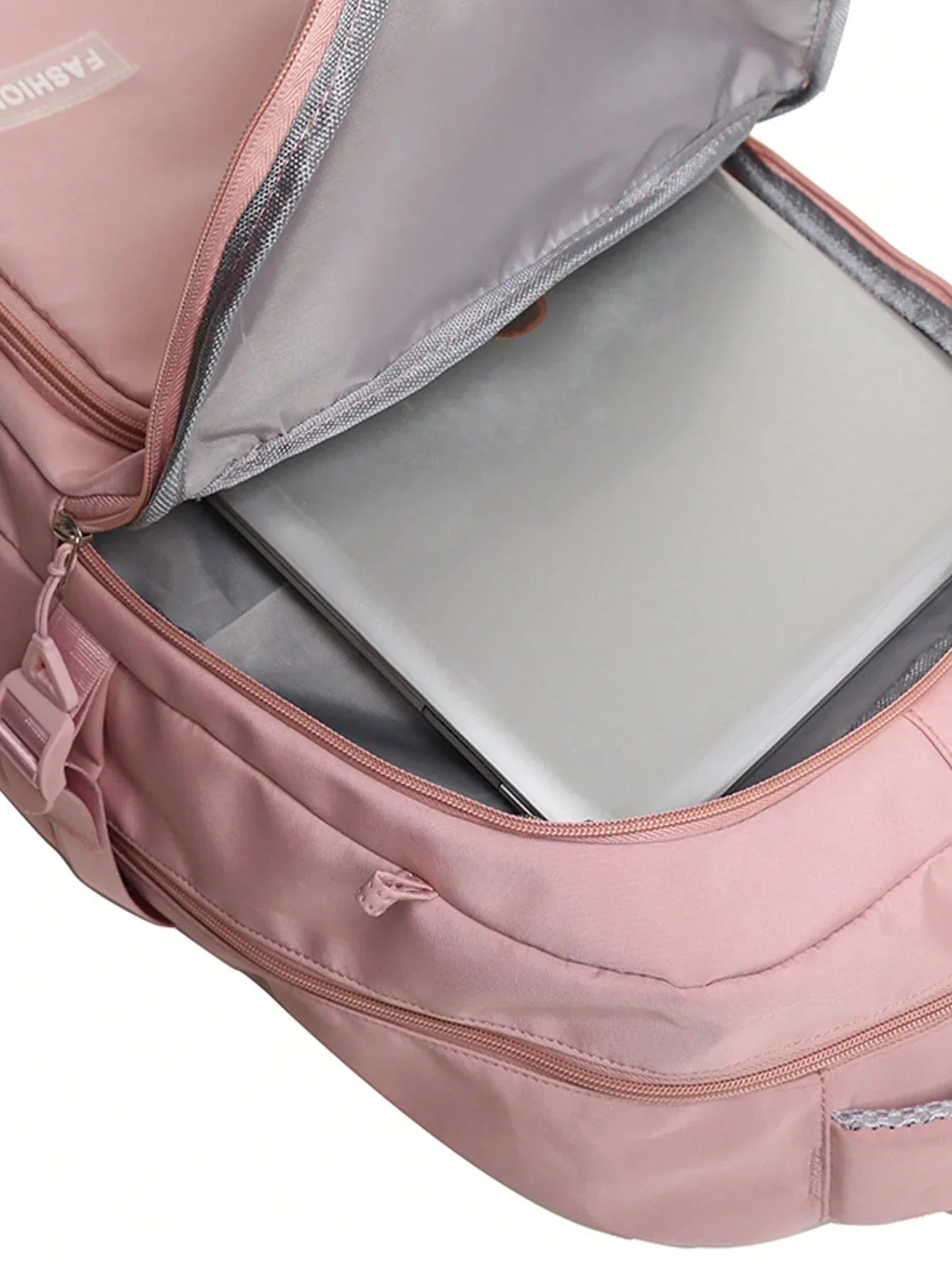 Girls pink waterproof backpack with laptop compartment, school bag