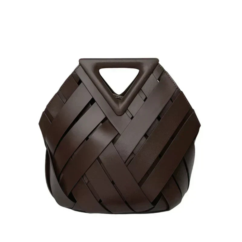 Women's faux leather structured handbag in four colours, 28x24x18cm