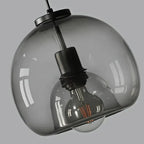 Glass pendant light Scandinavian minimalist design in grey brown and black
