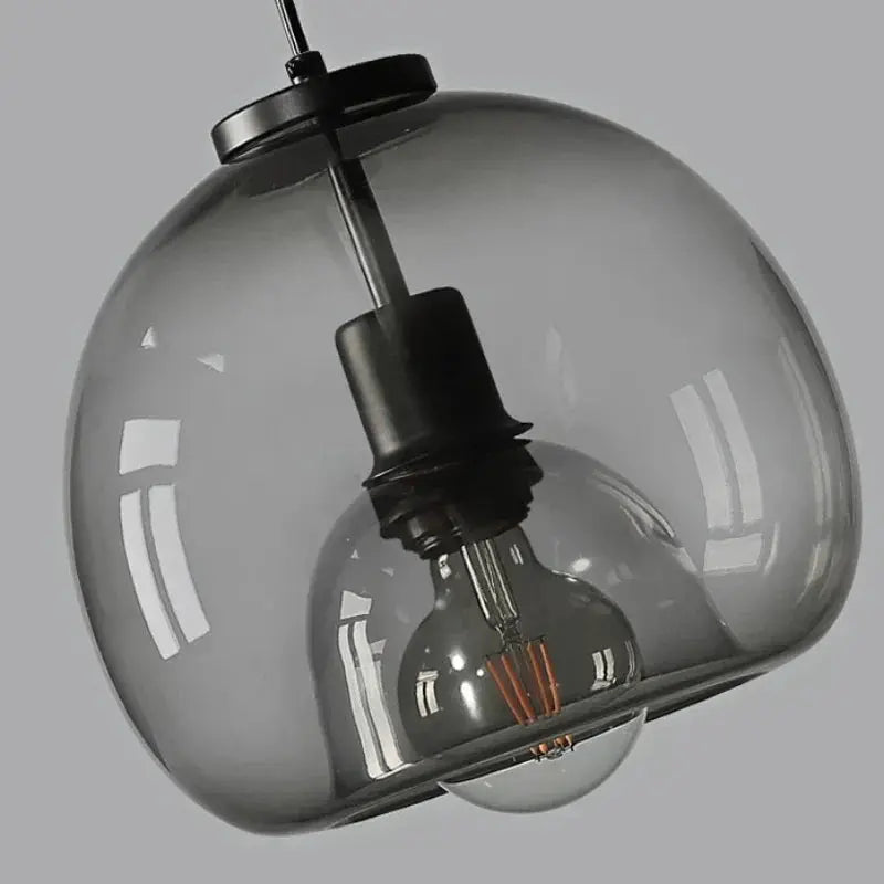 Glass pendant light Scandinavian minimalist design in grey brown and black