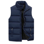 Men quilted vest zip up sleeveless in black, lightweight padded gilet