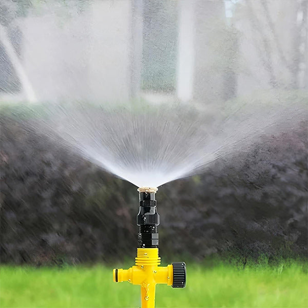 360° garden sprinkler adjustable spray full coverage weather-resistant outdoor lawn