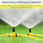 360° garden sprinkler adjustable spray full coverage weather-resistant outdoor lawn