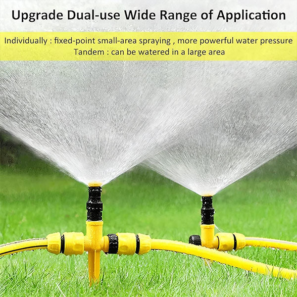 360° garden sprinkler adjustable spray full coverage weather-resistant outdoor lawn