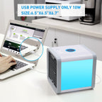 Mobile air conditioner 3-in-1 USB cooler humidifier purifier with 500ml tank and LED lights