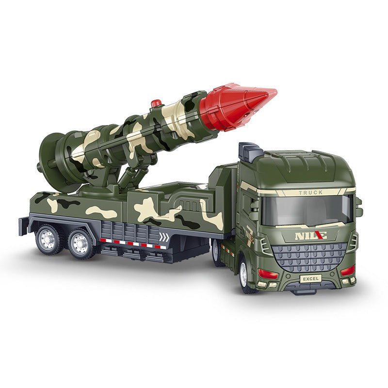 Military toy truck with pull-back mechanism, light and sound effects, ages 3+