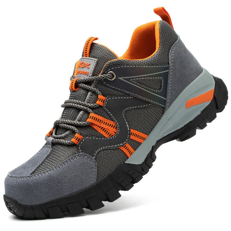 Safety shoes with steel toe cap, non-slip outsole and reflective strips