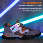 Safety shoes with steel toe cap, non-slip outsole and reflective strips