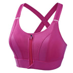 Women wire free sports bra high support wide straps moisture wicking