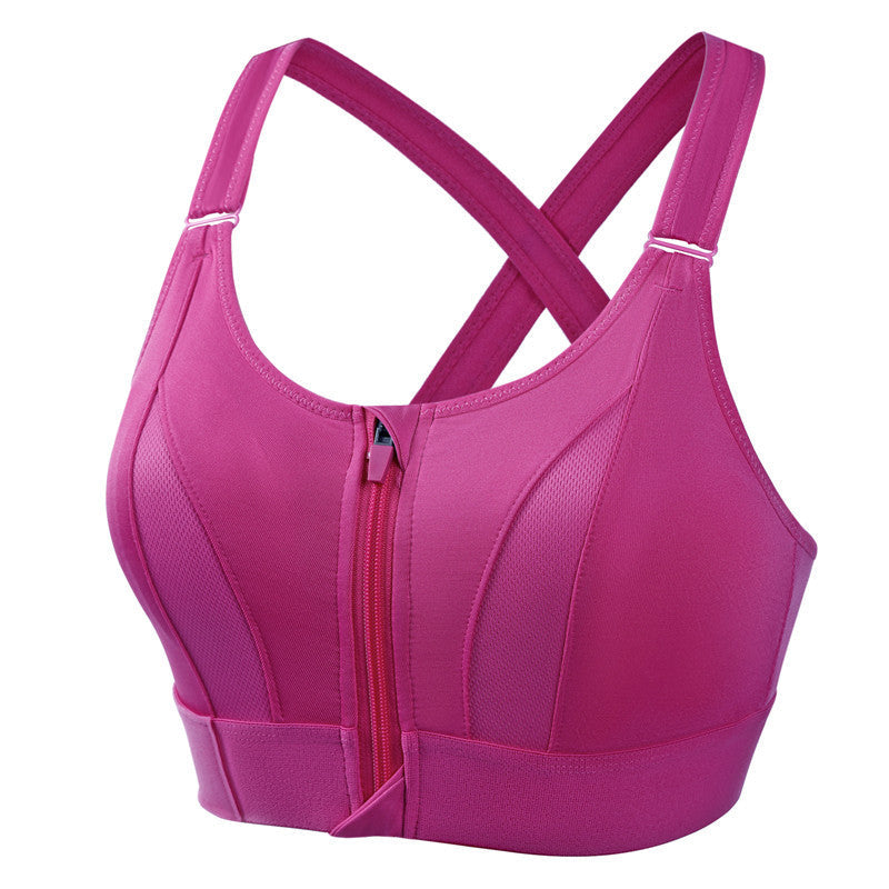 Women wire free sports bra high support wide straps moisture wicking