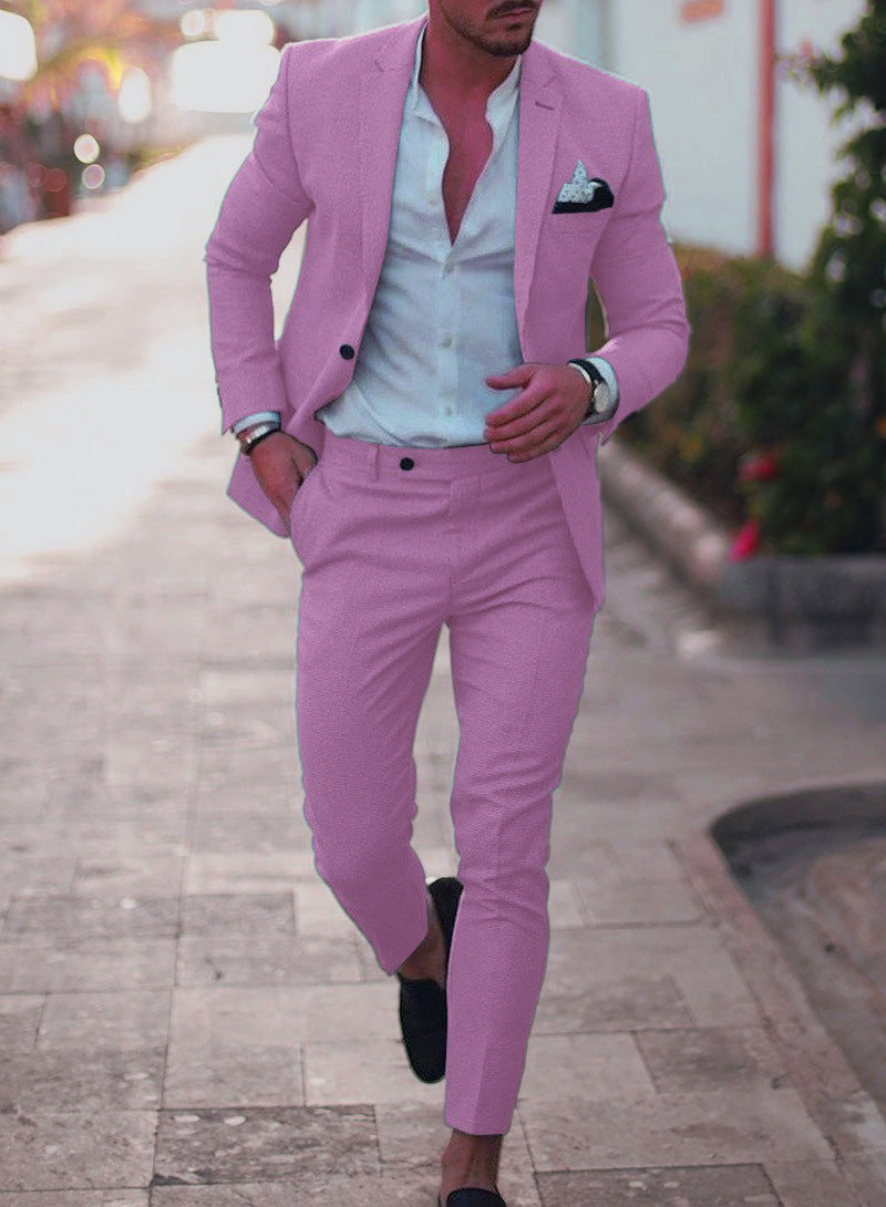 Men's two-piece slim fit suit for business and formal occasions