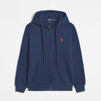 Men zip up hoodie sweatshirt relaxed fit with embroidered logo