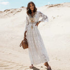 Boho Dress Women Long Sleeve Flowy Maxi Lightweight Breathable