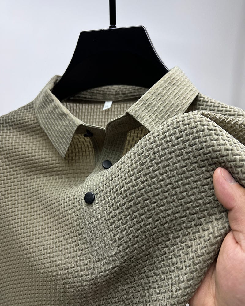 Men's mesh polo shirt short sleeve breathable summer casual