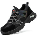 Safety shoes with steel toe cap, non-slip outsole and reflective strips
