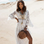 Boho Dress Women Long Sleeve Flowy Maxi Lightweight Breathable