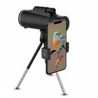 Monocular telescope waterproof night vision 12x zoom black, portable stargazing