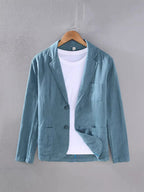 Men's linen blazer summer unstructured lightweight smart-casual fit