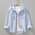 Men Egyptian cotton hooded jacket relaxed tailored fit utility style
