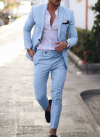 Men's two-piece slim fit suit for business and formal occasions