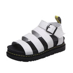 Women thick sole casual sandals cushioned platform in white black red brown
