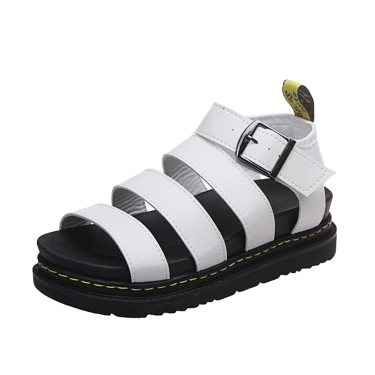 Women thick sole casual sandals cushioned platform in white black red brown