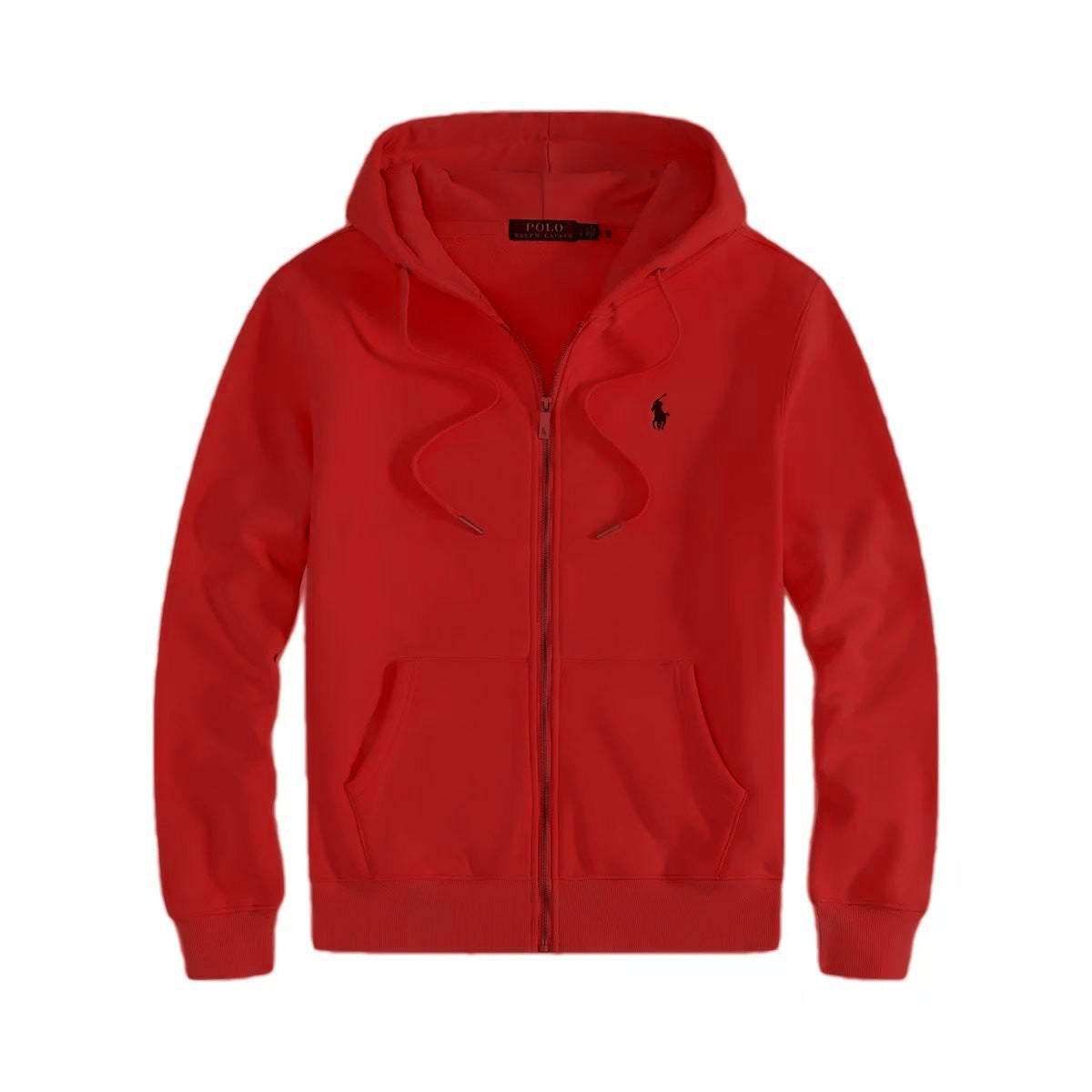 Men zip up hoodie sweatshirt relaxed fit with embroidered logo