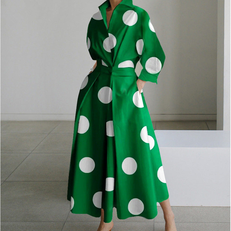 Women wrap collared maxi dress front wrap silhouette multiple prints