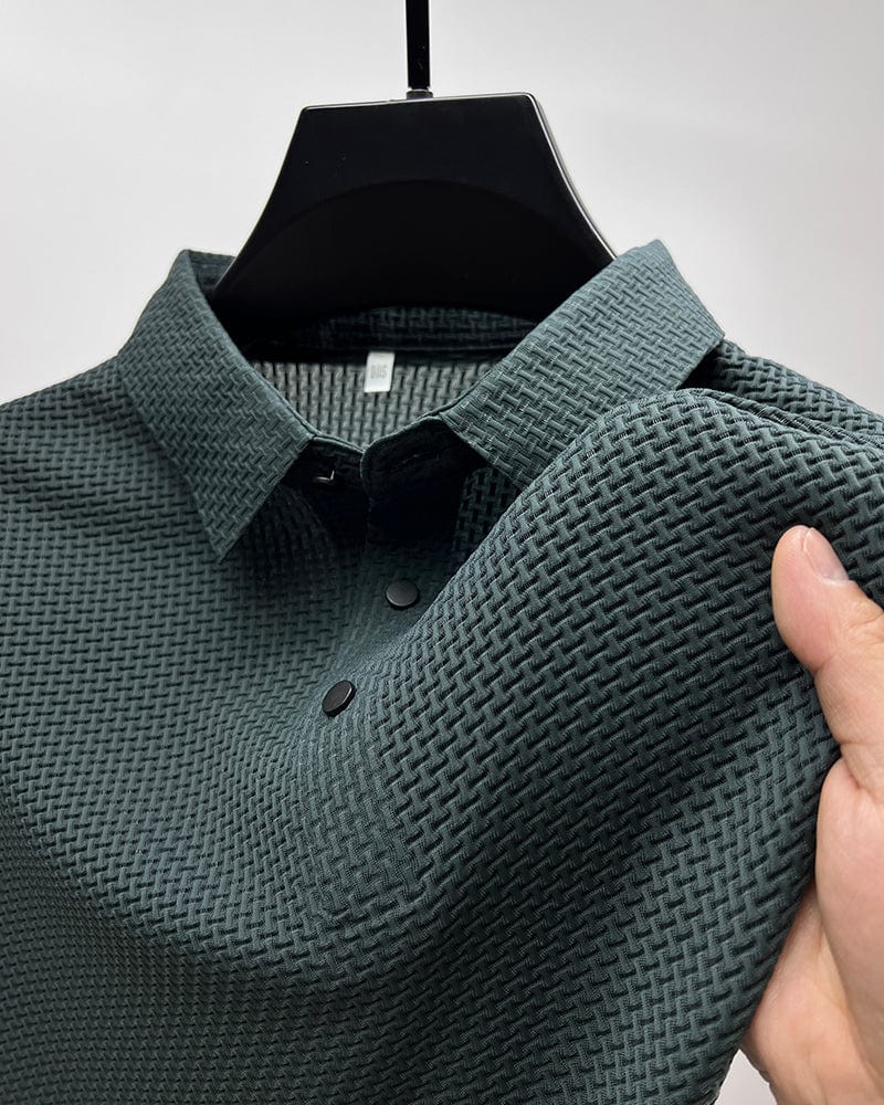 Men's mesh polo shirt short sleeve breathable summer casual