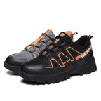 Safety shoes with steel toe cap, anti-slip puncture-resistant sole, breathable mesh upper