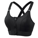 Women wire free sports bra high support wide straps moisture wicking